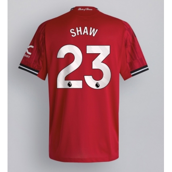 Billige Fotballdrakt Manchester United Luke Shaw #23 Replika Hjemmedrakt 2025-26 Kortermet